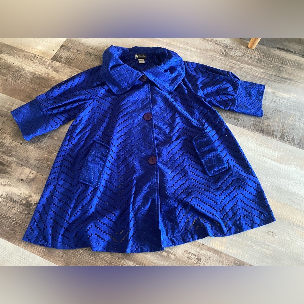 Damee inc. Sz M Royal Blue Jacket Chic  Shawl